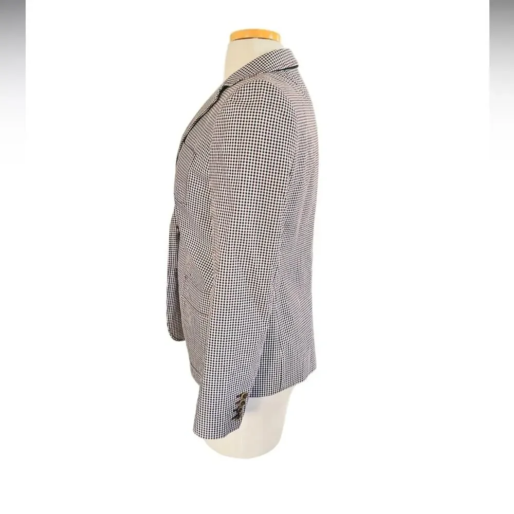 J.Crew Rhodes Micro Gingham Blazer Cotton  Size 8